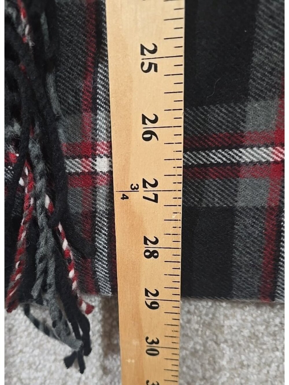 Villager Liz Claiborne Wool Blend Pencil Skirt Lined Plaid Fringe Long Women 16 - Picture 3 of 9